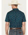 Image #4 - Rock & Roll Denim Men's Cowboy Print Short Sleeve Snap Stretch Western Shirt, Teal, hi-res