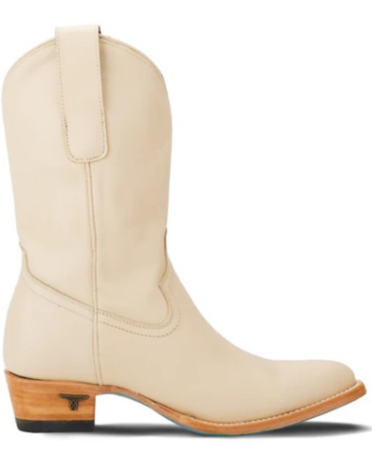 Image #2 - Lane Women's Plain Jane Midi Western Boots - Round Toe, Ivory, hi-res