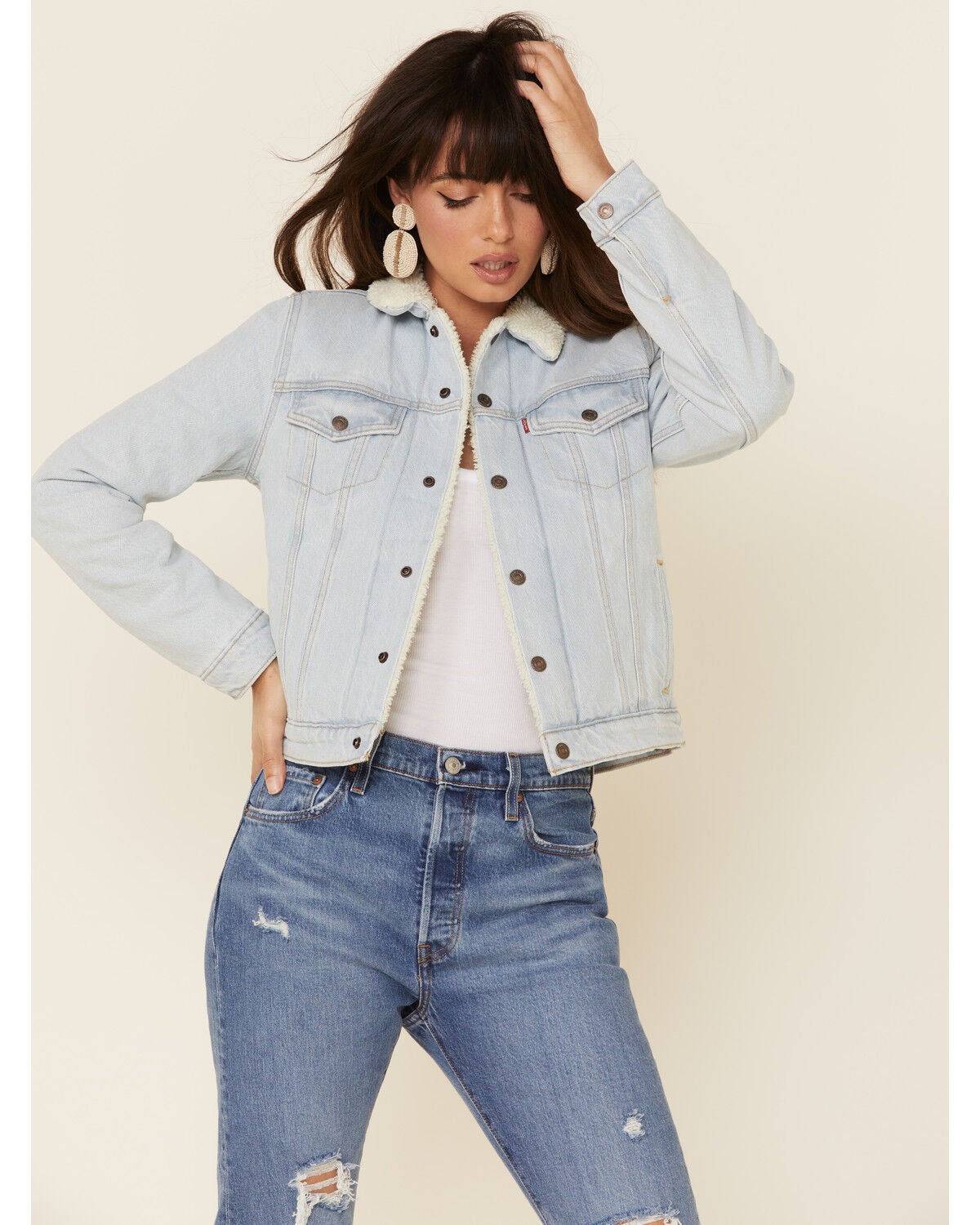 Image #1 - Levi's Women's Sherpa Trucker Jacket, , hi-res