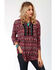 Studio West Women's Ikat Print Blouse, Wine, hi-res