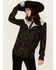 Image #1 - Panhandle Women's Floral Print Embroidered Long Sleeve Snap Western Shirt, Black, hi-res