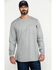 Image #1 - Hawx Men's FR Pocket Long Sleeve Work T-Shirt - Tall, Silver, hi-res