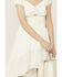 Image #3 - Shyanne Women's Solid Twist Front Short Sleeve High-Low Dress, Cream, hi-res
