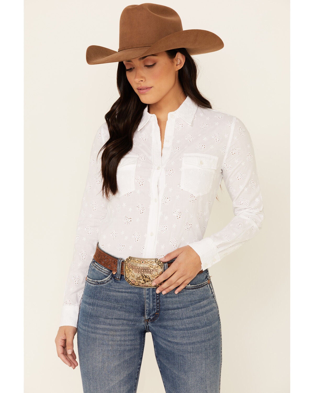 Long Sleeve Button-Down Western Shirt 