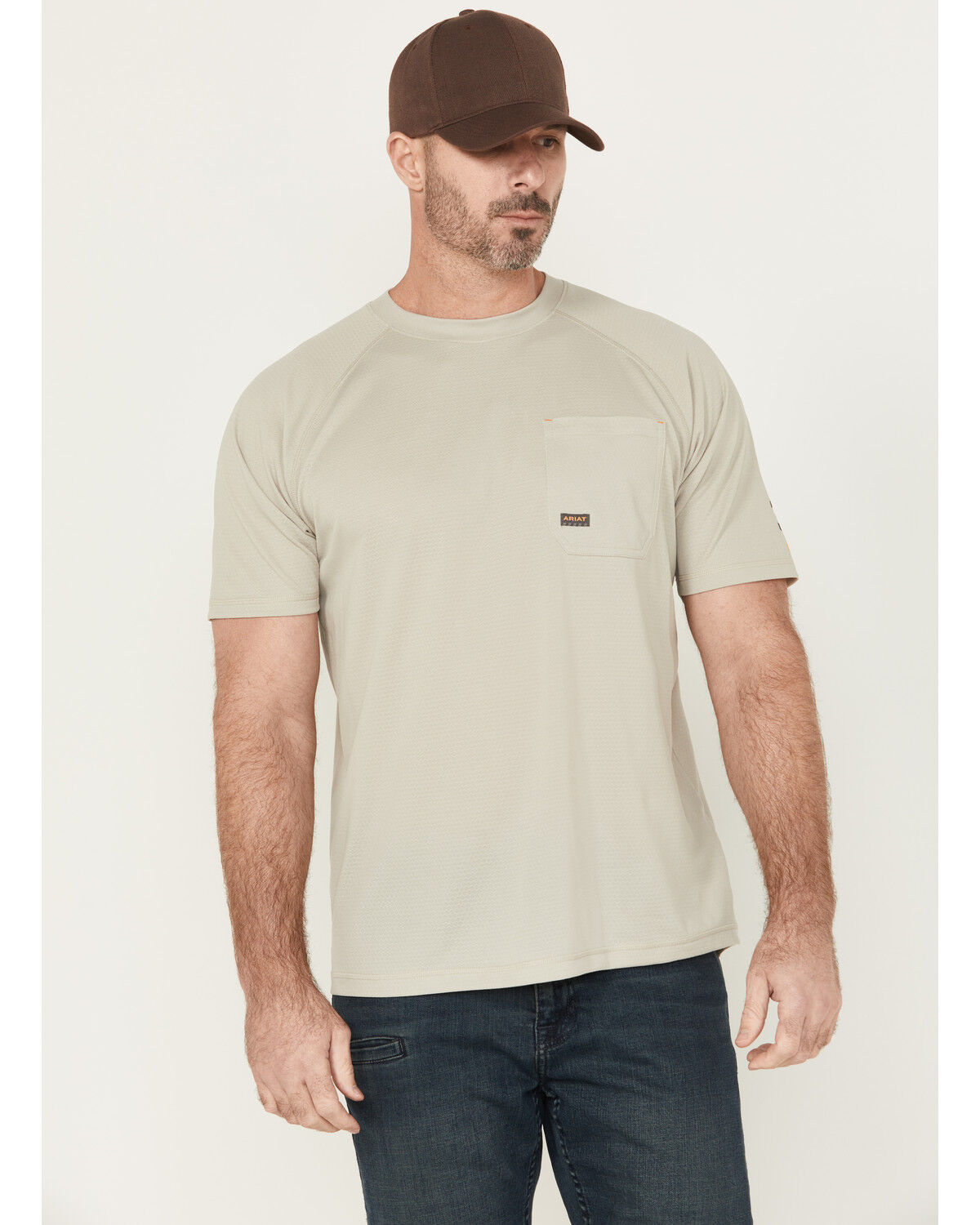 Image #1 - Ariat Men's Rebar Heat Fighter Short Sleeve Pocket Work Shirt - Big, Grey, hi-res
