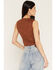 Image #4 - Stoosh Women's Faux Suede Tie-Front Vest, Cognac, hi-res