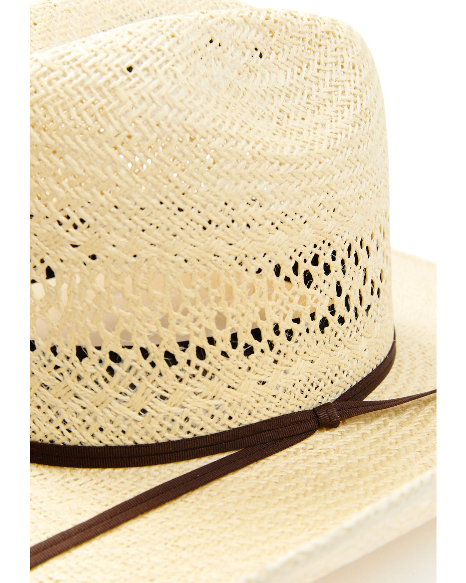 RODEO KING Chapeau de cowboy Bangora HD en toile de jute avec couronne ouverte à 4 bords, Naturel