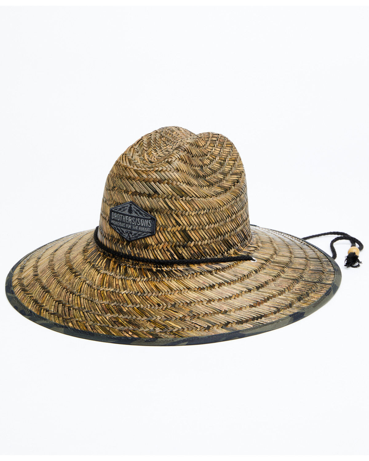 Image #1 - Brothers and Sons Men's Camo Print Straw Patch Lifeguard Sun Hat, Camouflage, hi-res