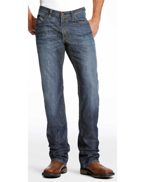 Ariat Men's FR M4 Inherent Basic Low Rise Bootcut Jeans, Dark Blue, hi-res