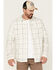 Image #1 - Brothers and Sons Men's Large Plaid Print Performance Long Sleeve Button Down Western Shirt , White, hi-res