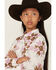 Image #2 - Cowboygirl by Jenna Paulette Girls' Patchwork Print Long Sleeve Pearl Snap Western Shirt, White, hi-res
