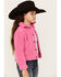 Image #2 - Wrangler Girls' Sherpa Snap Jacket, Pink, hi-res