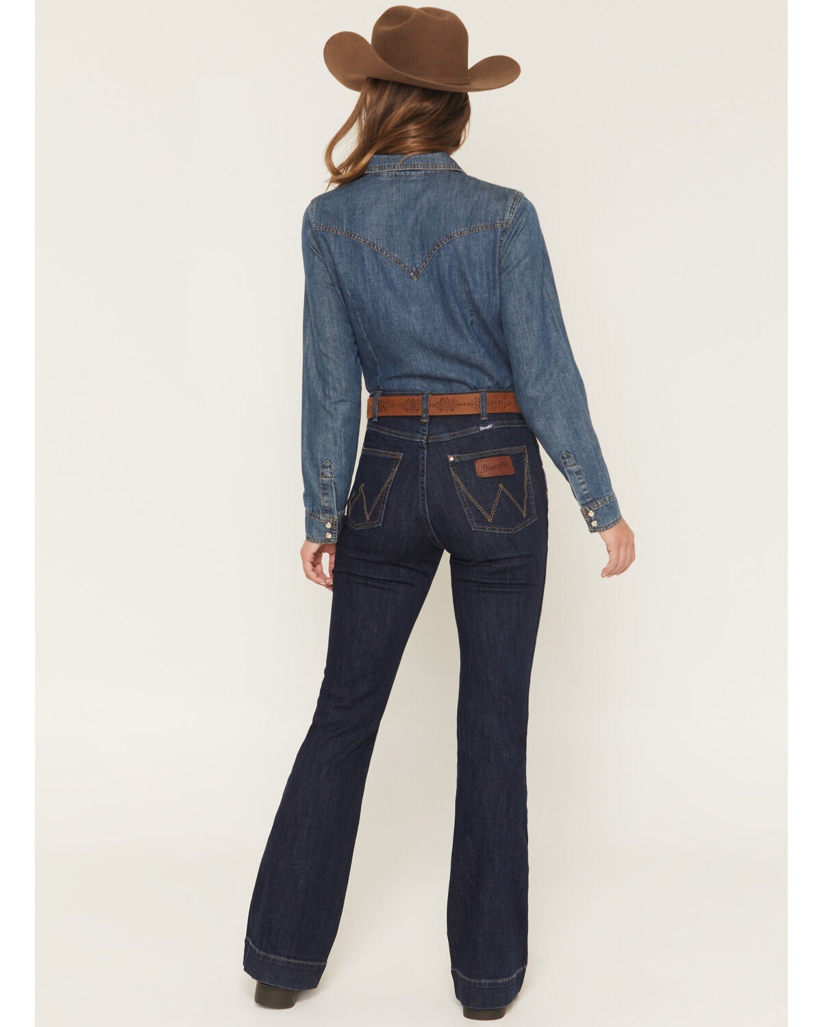 Image #3 - Wrangler Retro Women's Dark Wash Bailey Trouser Stretch Denim Jeans, Dark Wash, hi-res