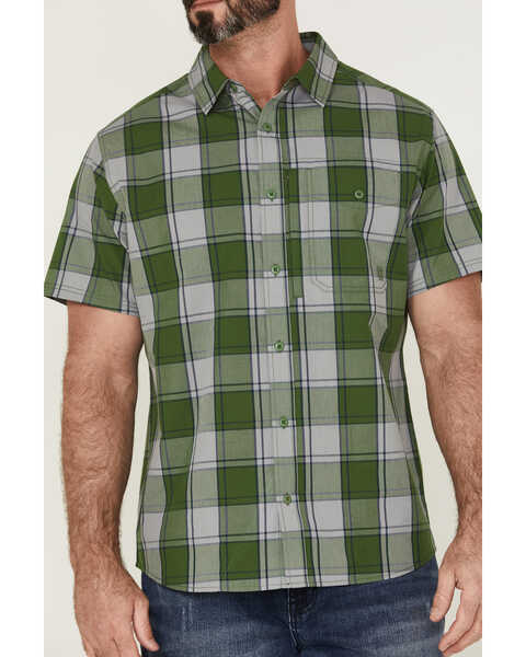 Image #3 - Brothers and Sons Men's Performance Large Plaid Short Sleeve Button-Down Western Shirt , Kelly Green, hi-res