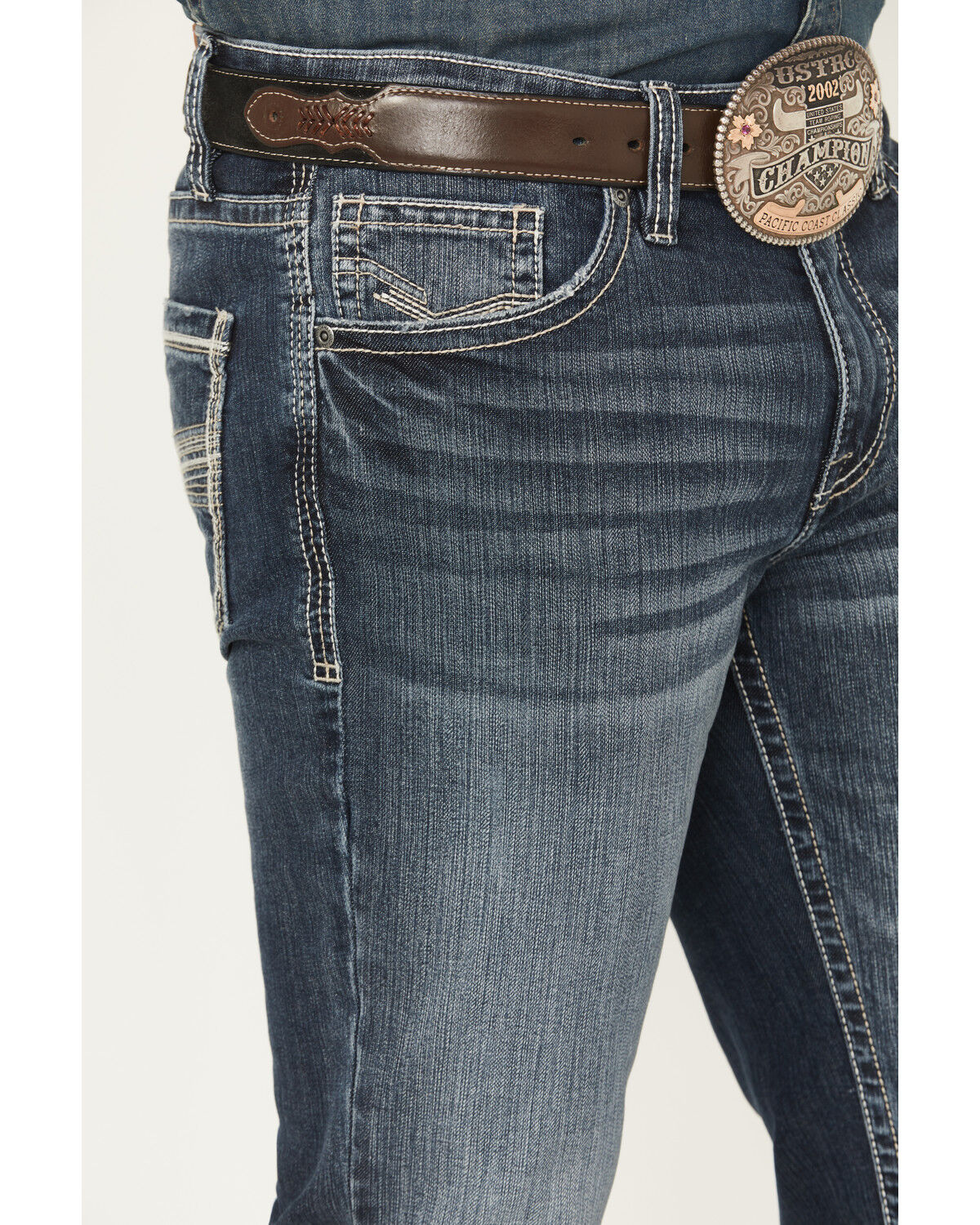 Image #2 - Cody James Men's Dark Wash Slim Bootcut Stretch Denim Jeans, Dark Wash, hi-res