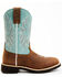 Image #2 - RANK 45® Women's Contrast Shaft Performance Leather Western Boots - Broad Square Toe , Turquoise, hi-res