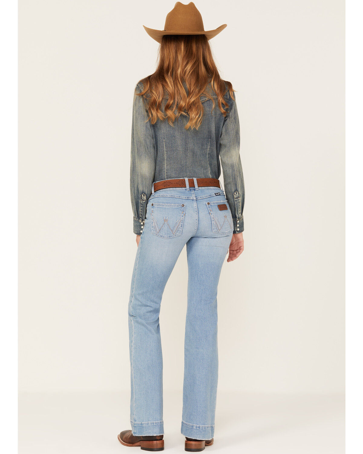 Image #3 - Wrangler Retro Women's Light Wash Mid Rise Hallie Trouser Jeans, Blue, hi-res