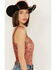 Image #2 - Beyond The Radar Women's Velvet Floral Corset Tank, Rust Copper, hi-res