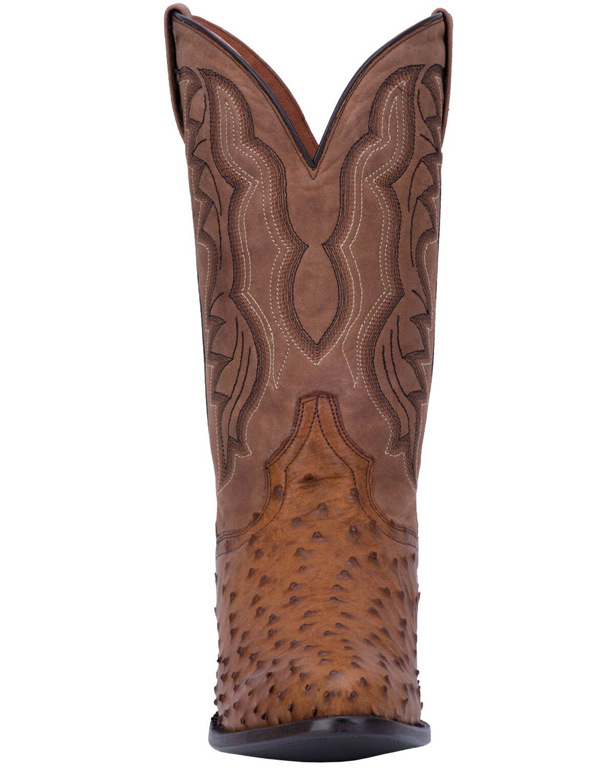Image #5 - Dan Post Men's Tempe Full Quill Ostrich Western Boots - Round Toe, Saddle Tan, hi-res