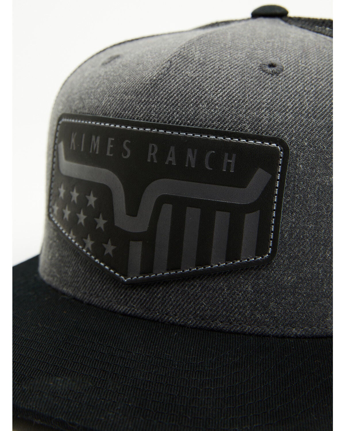 Image #2 - Kimes Ranch Men's Spangled Leather Patch Ball Cap, Black/grey, hi-res