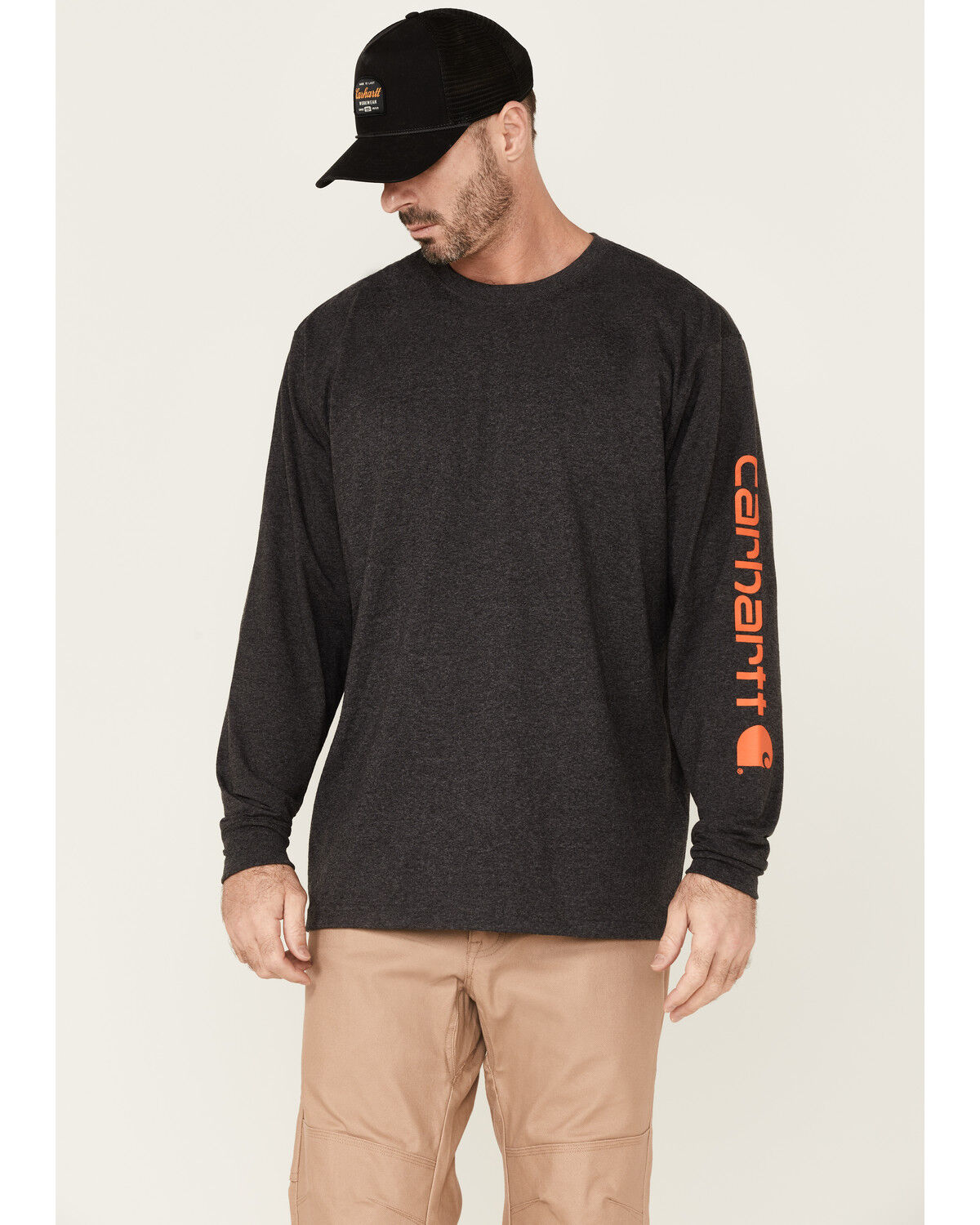 Carhartt men's graphic logo long sleeve shirt Clearance