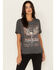 Image #1 - Blended Women’s Nashville Rhinestone Graphic Short Sleeve Tee, Black, hi-res