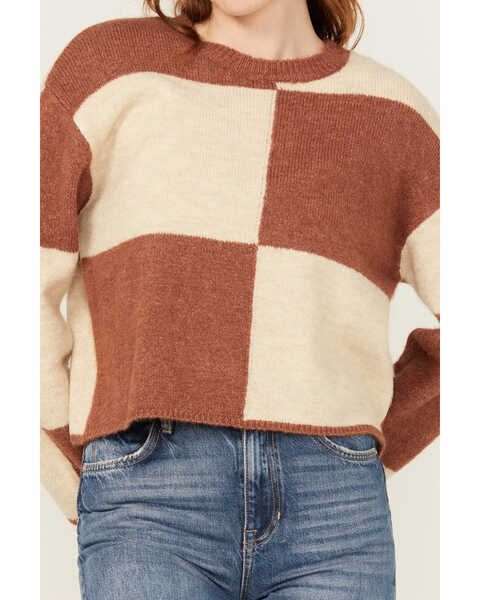 Image #2 - White Crow Women's Checkerboard Sweater , Rust Copper, hi-res
