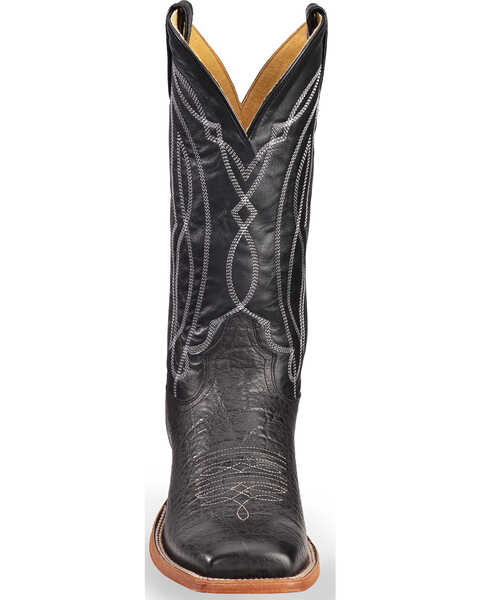 Image #4 - Tony Lama Men's Flat Cow Foot Western Boots - Square Toe, Black, hi-res