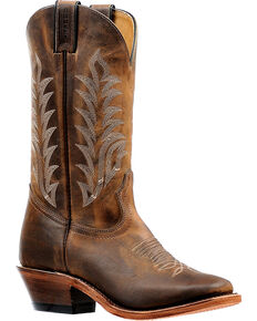 Boulet Women's Hillbilly Golden Vintage Cowgirl Boots - Square Toe, Brown, hi-res