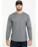 Image #1 - Hawx Men's Logo Long Sleeve Work T-Shirt , Heather Grey, hi-res