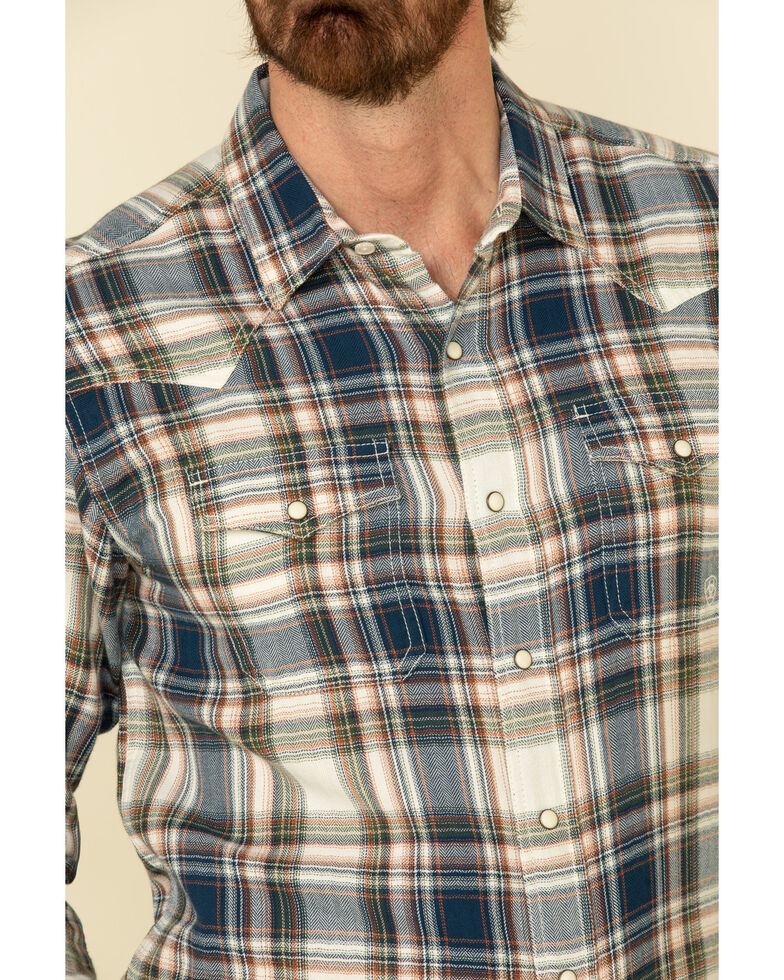 Ariat Men's Hollister Retro Plaid Long Sleeve Western Shirt , Multi, hi-res