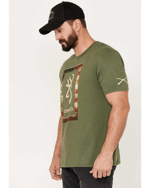 Image #2 - Browning Men's Americana Short Sleeve Graphic T-Shirt, Olive, hi-res
