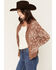 Image #2 - Originality Women's Bandana Print Cardigan, Brown, hi-res