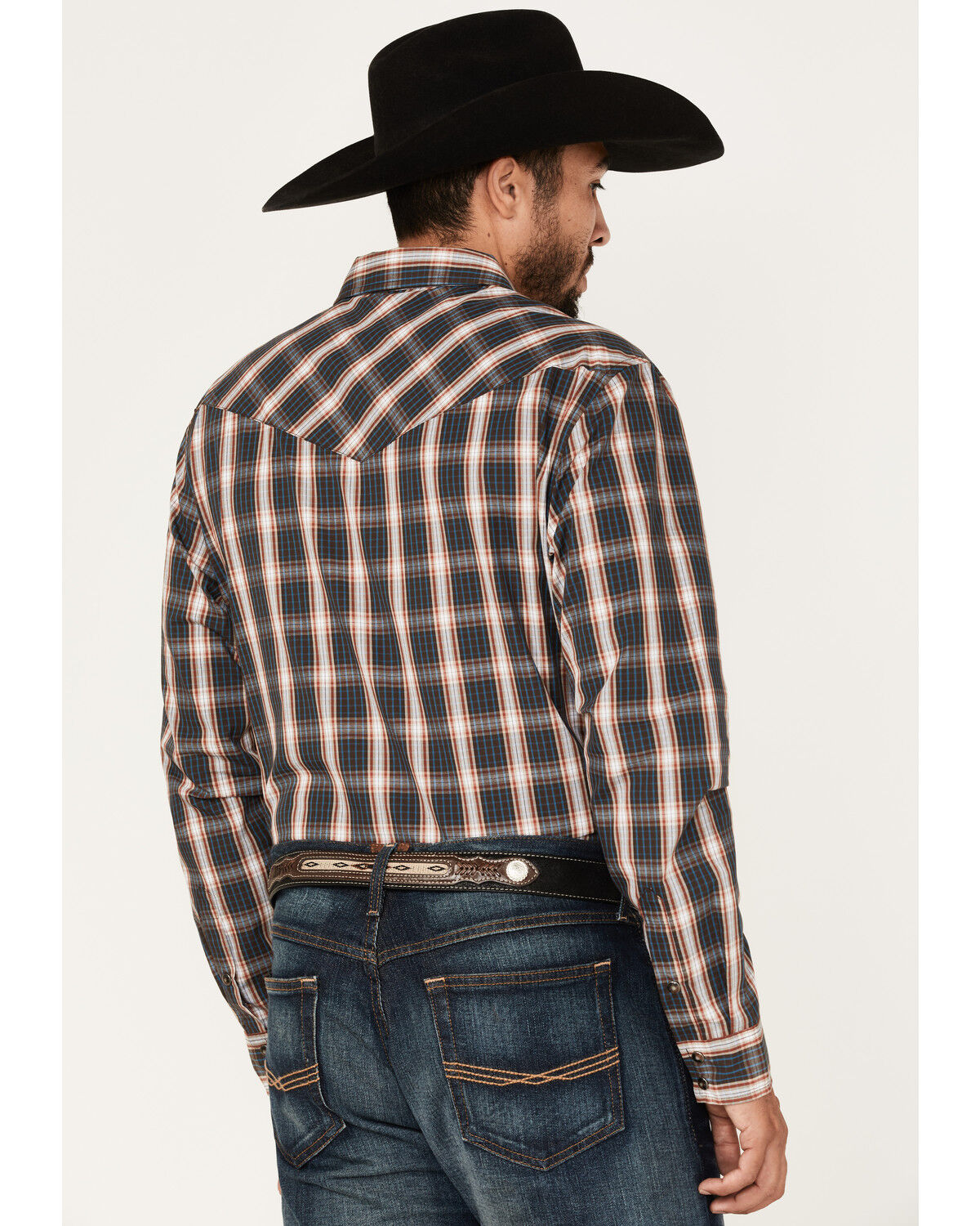 Image #4 - Gibson Men's Mineshaft Plaid Snap Western Shirt, Brown, hi-res