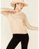 Image #1 - Rock & Roll Denim Women's Metallic Cable Knit Sweater, Gold, hi-res