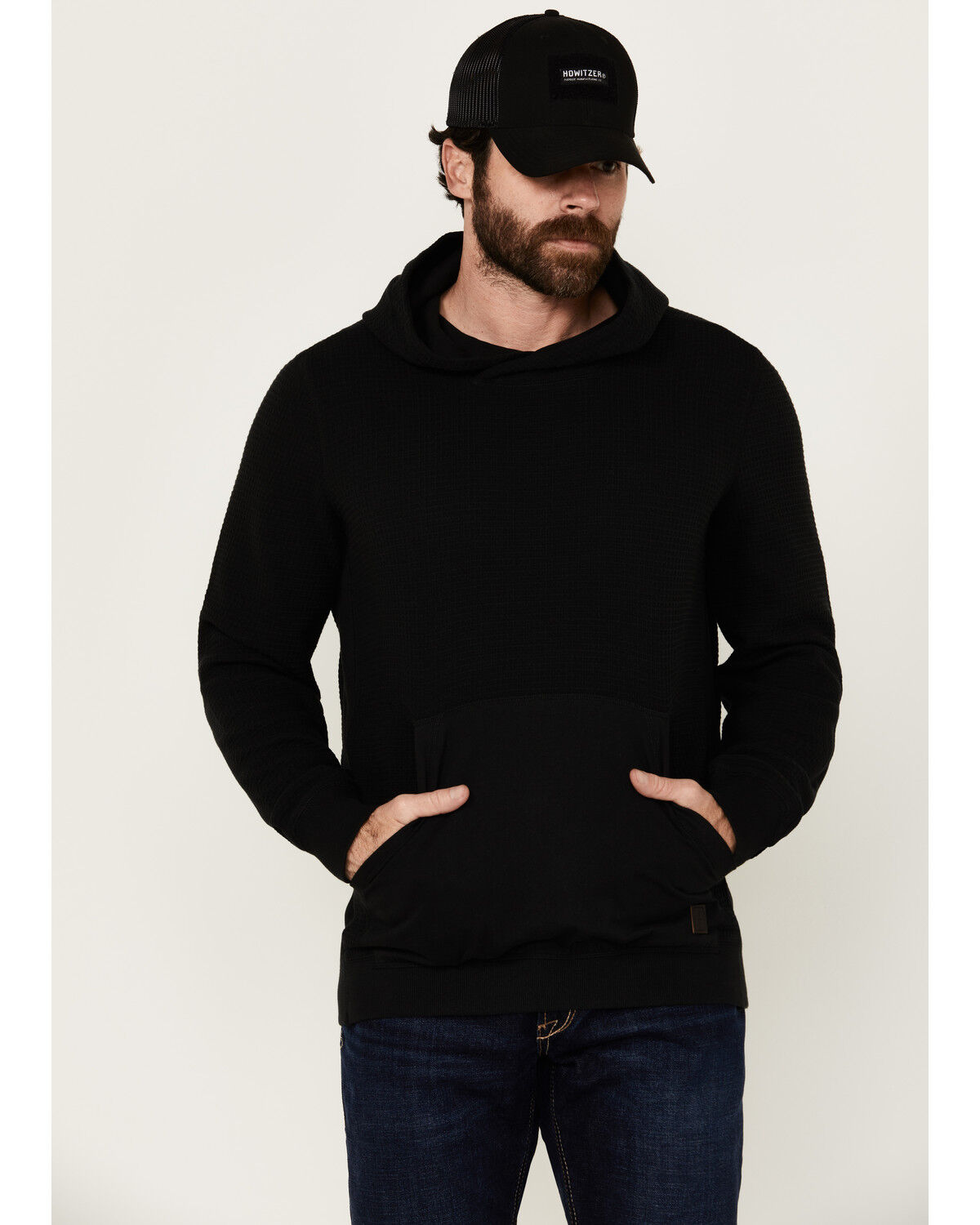 Image #1 - Brothers and Sons Men's Vander Solid Hooded Sweatshirt, Black, hi-res