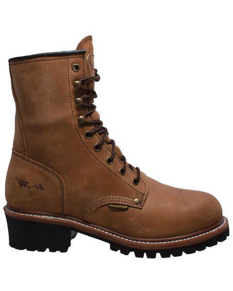 Image #2 - Ad Tec Men's 9" Waterproof Logger Work Boots - Soft Toe, Brown, hi-res