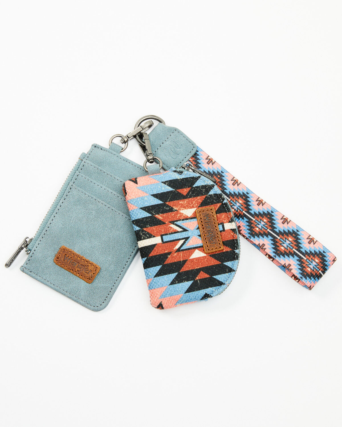 Image #1 - Wrangler Southwestern Print Keychain Coin Wallet, Navy, hi-res