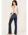 Image #3 - Vervet Women's Dark Wash High Rise Trouser Stretch Denim Jeans, Dark Wash, hi-res