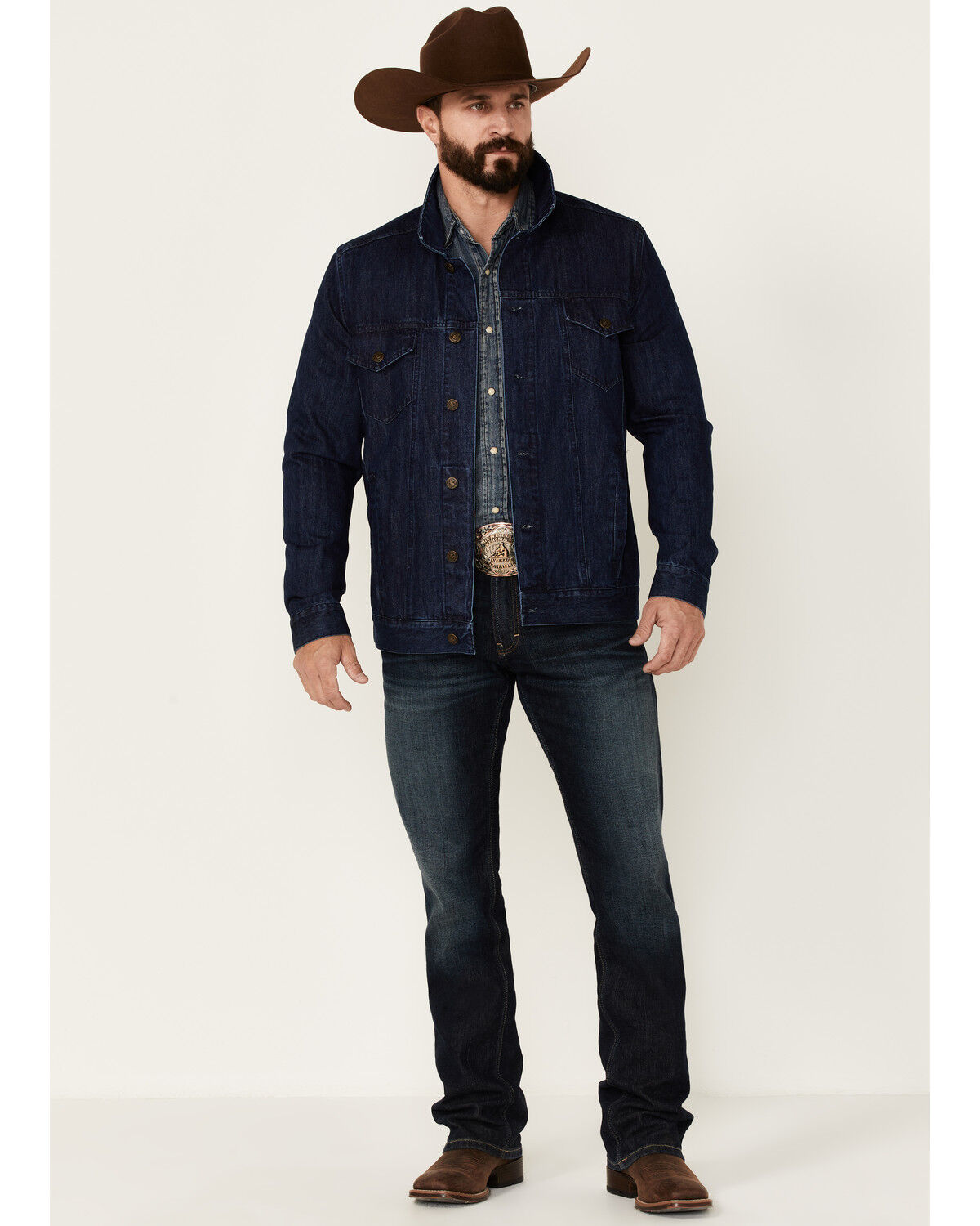 Image #2 - Cody James Men's Coasting Medium Wash Button-Front Unlined Denim Jacket, Indigo, hi-res