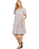 Polagram Women's Embroidered Short Sleeve Dress, Grey, hi-res