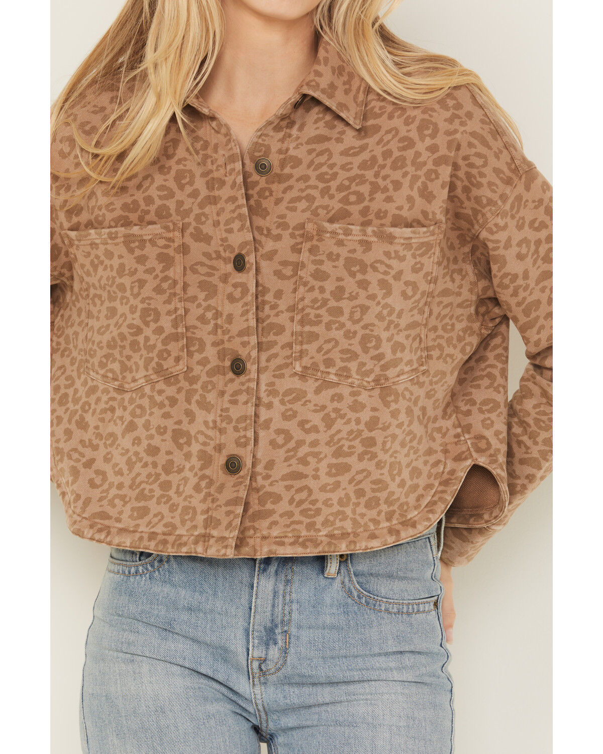 Image #3 - White Crow Women's Leopard Print Button-Down Shacket, Brown, hi-res