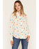 Image #1 - Olive Hill Women's Western Conversational Print Long Sleeve Pearl Button-Down Western Shirt, White, hi-res