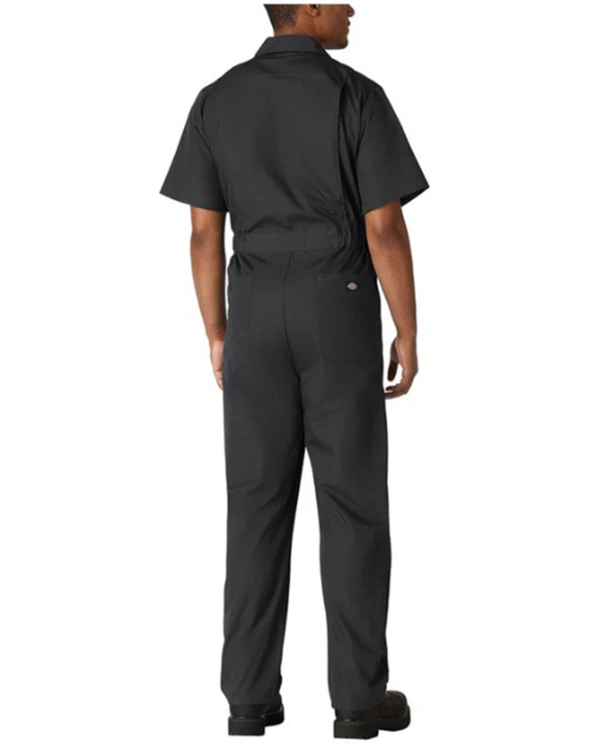 Image #2 - Dickies Men's Poplin Short Sleeve Work Coveralls, Black, hi-res