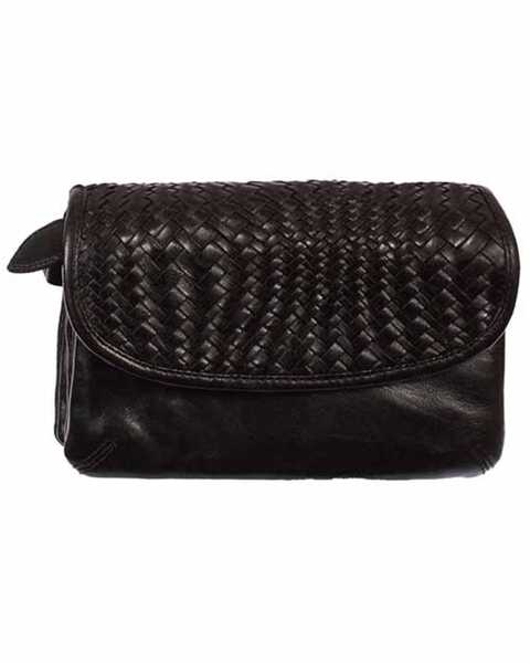 Image #1 - Scully Women's Woven Leather Handbag , Black, hi-res