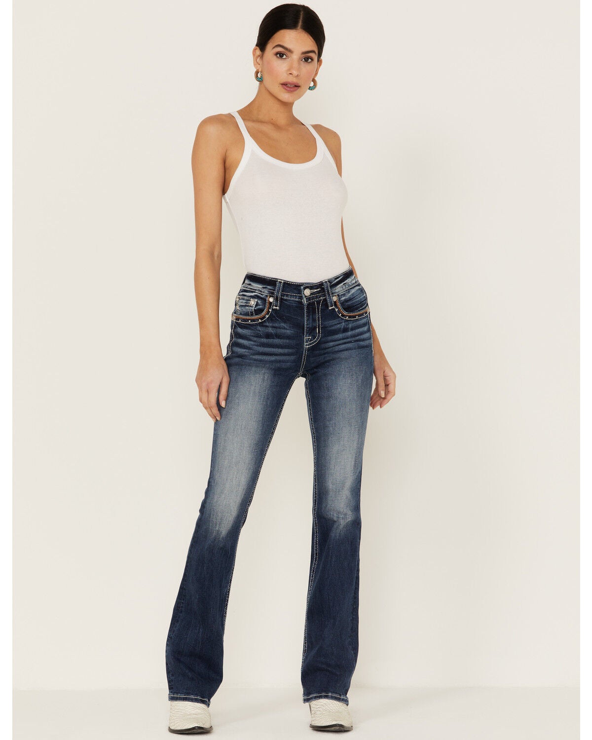 Miss Me Women's Mid Rise Western 
