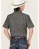 Image #4 - Panhandle Boys' Geo Print Short Sleeve Western Snap Shirt, Silver, hi-res