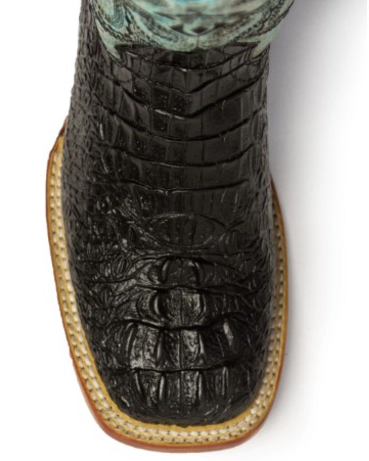 Image #5 - Ferrini Women's Black Caiman Print Western Boots - Square Toe, Black, hi-res