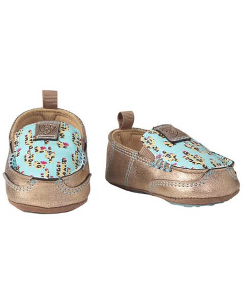 Image #1 - Ariat Infant-Girls' Lil Stomper Cactus Cruiser Slip-On Shoes, Turquoise, hi-res