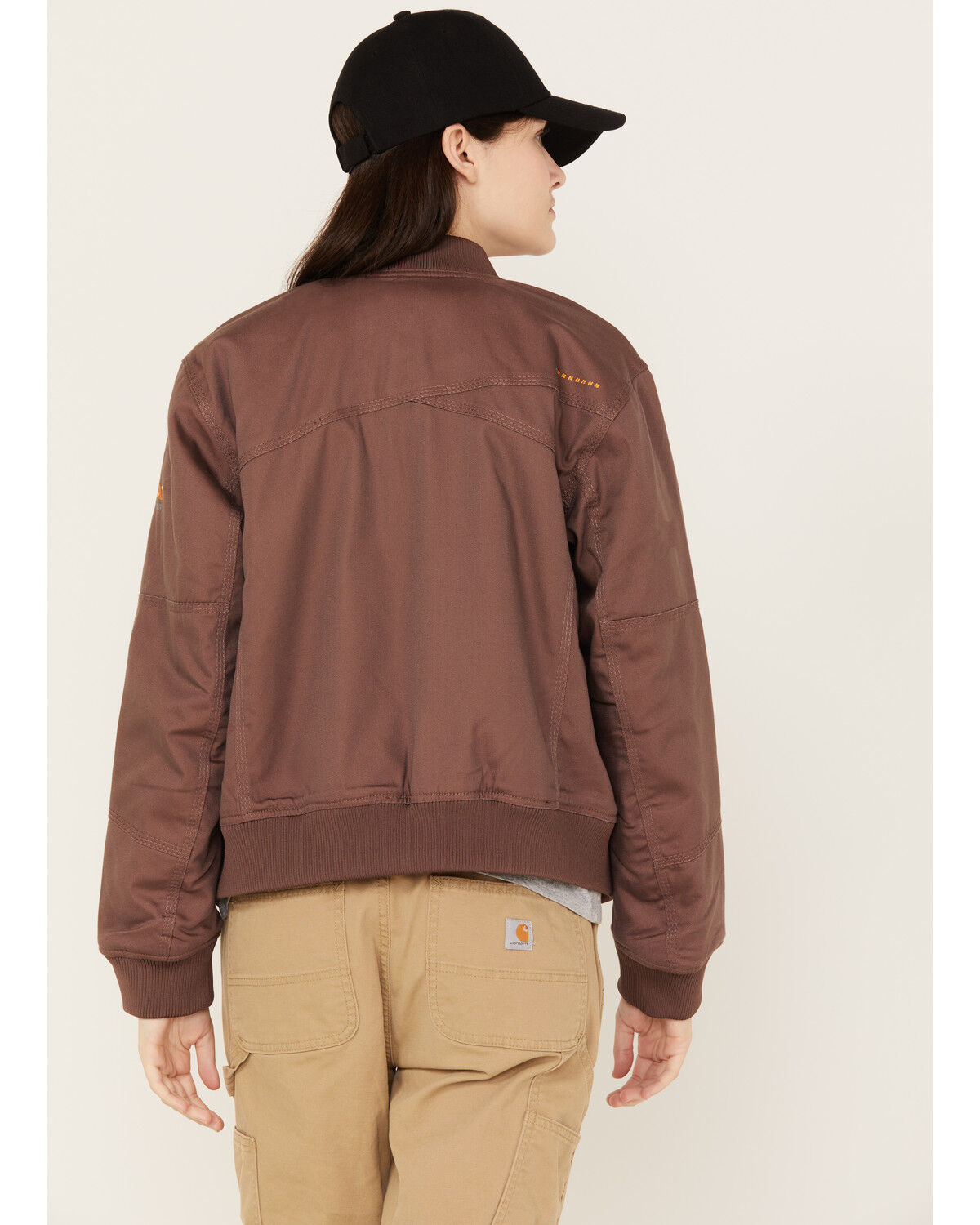 Image #4 - Ariat Women's Rebar Duracanvas Bomber Jacket, Beige, hi-res